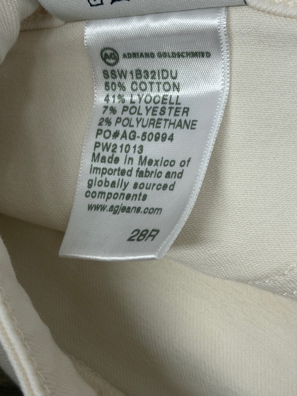 AG women’s Farrah Ankle Seamless Off-White high rise skinny Jeans size 28 - Picture 10 of 14